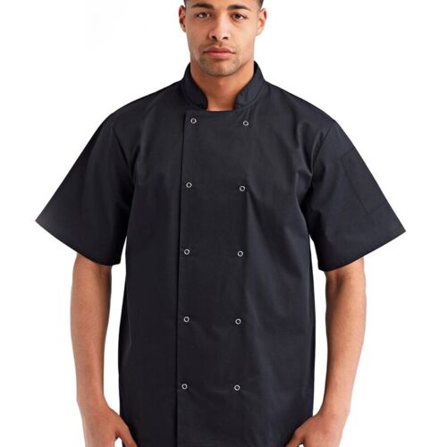 Unisex Ten Studded Front Short Sleeve Chef Coat Thumbnail