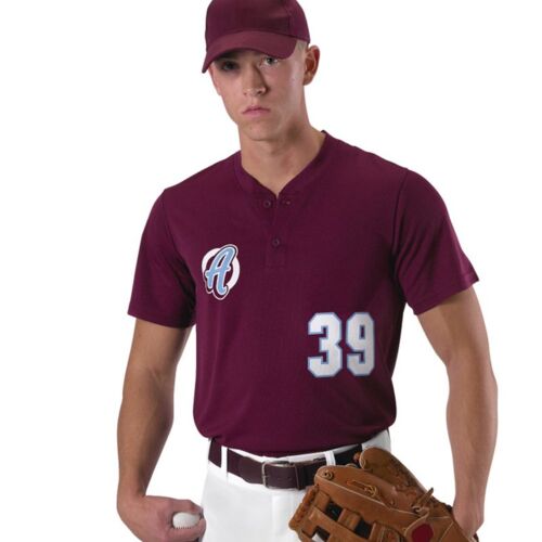 Youth Baseball Two Button Henley Jersey Thumbnail